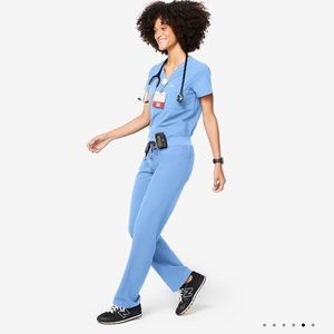 FIGS Livingston ceil blue scrub pant